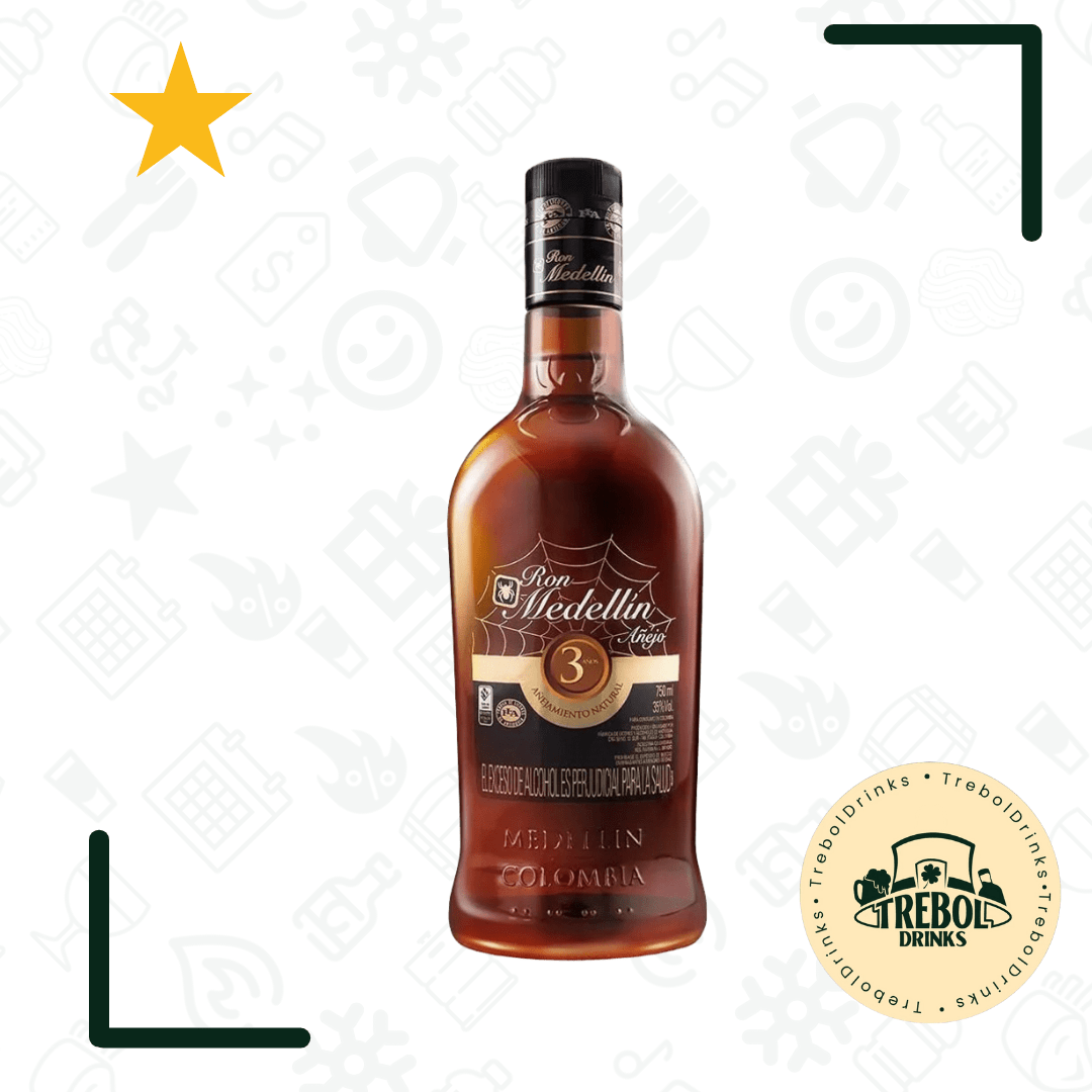 Botella de Ron Medellín 3 Años 750ml